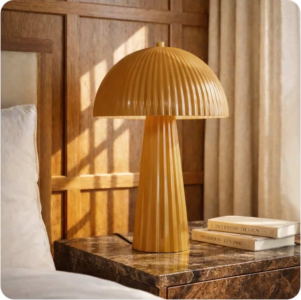 Lampe en métal safran